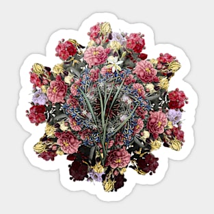 Vintage Ixia Anemonae Flora Flower Wreath Sticker